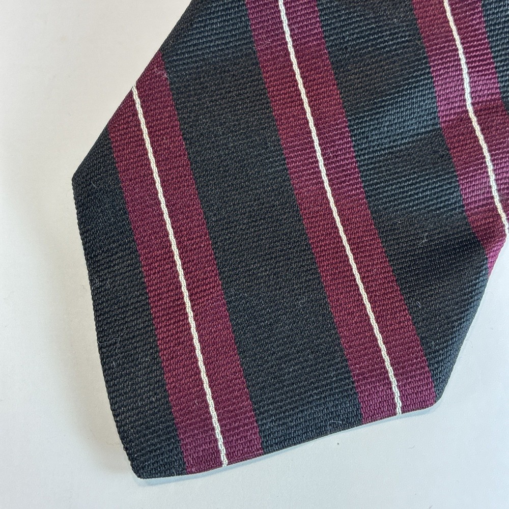 REPP M. Sussex LTD. London Tie All Silk Black Red Sliver Stripe Hand Made 3.5x58 - Picture 8 of 11